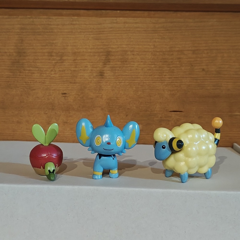 Pokemon Jazwares Figure Lot Of 3 Toys Cake Toppers Shinx Applin‎ Mareep 2" PVC